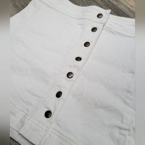 Free People White Button Up Skirt